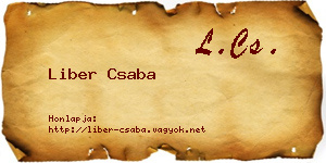 Liber Csaba névjegykártya